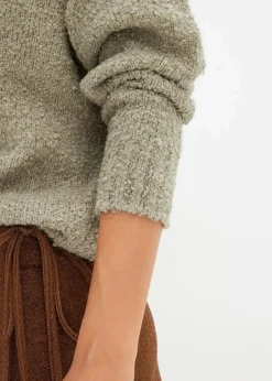 bonprix Pullover & Strickjacken|Bekleidung·Jeans^Oversize-Pullover aus Flauschgarn seegras