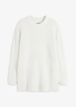 bonprix Bekleidung·Umstandsmode|Strickmode^Oversize-Pullover aus Flauschgarn wollweiß
