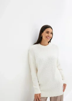 bonprix Bekleidung·Umstandsmode|Strickmode^Oversize-Pullover aus Flauschgarn wollweiß
