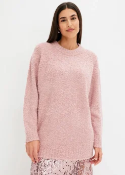 bonprix Pullover & Strickjacken|Bekleidung·Jeans^Oversize-Pullover aus Flauschgarn aschrosa