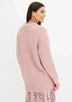 bonprix Pullover & Strickjacken|Bekleidung·Jeans^Oversize-Pullover aus Flauschgarn aschrosa