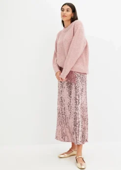 bonprix Pullover & Strickjacken|Bekleidung·Jeans^Oversize-Pullover aus Flauschgarn aschrosa