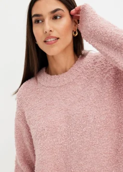 bonprix Pullover & Strickjacken|Bekleidung·Jeans^Oversize-Pullover aus Flauschgarn aschrosa