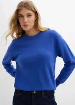 bonprix Bekleidung·Umstandsmode|Strickmode^Oversize-Pullover aus reiner Baumwolle edelsteinblau