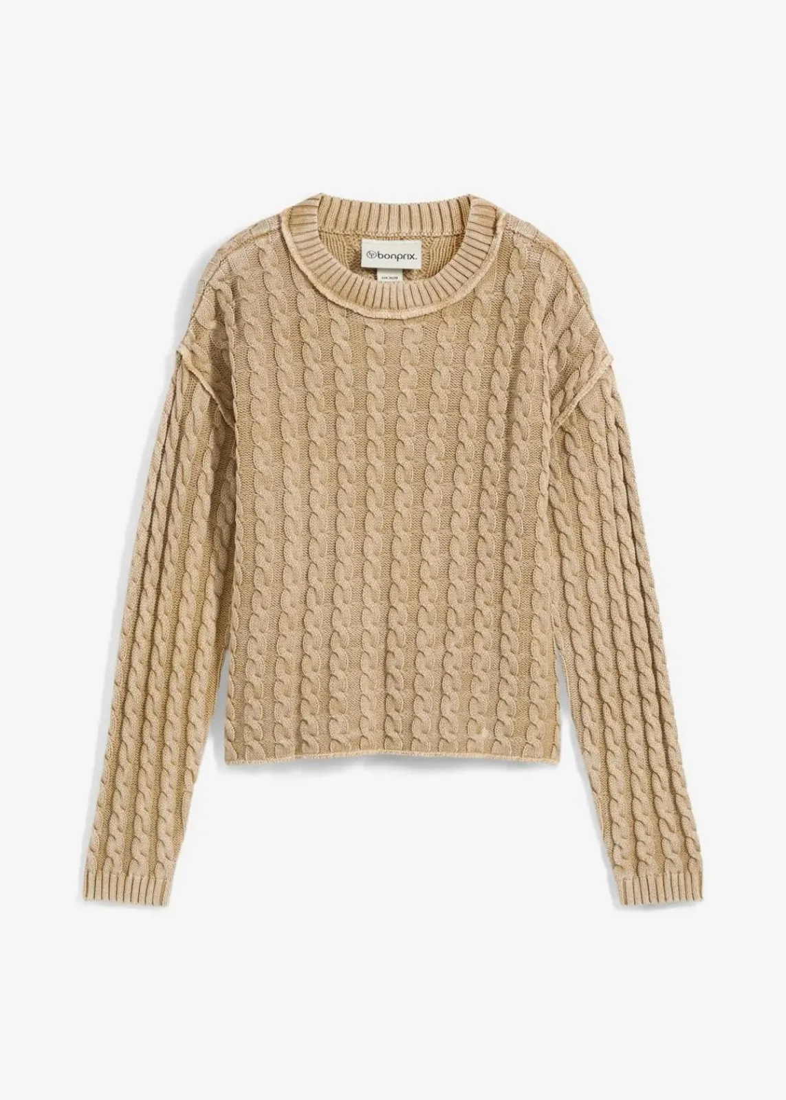 bonprix Strickmode|Pullover & Strickjacken^Oversize-Pullover aus reiner Baumwolle new beige