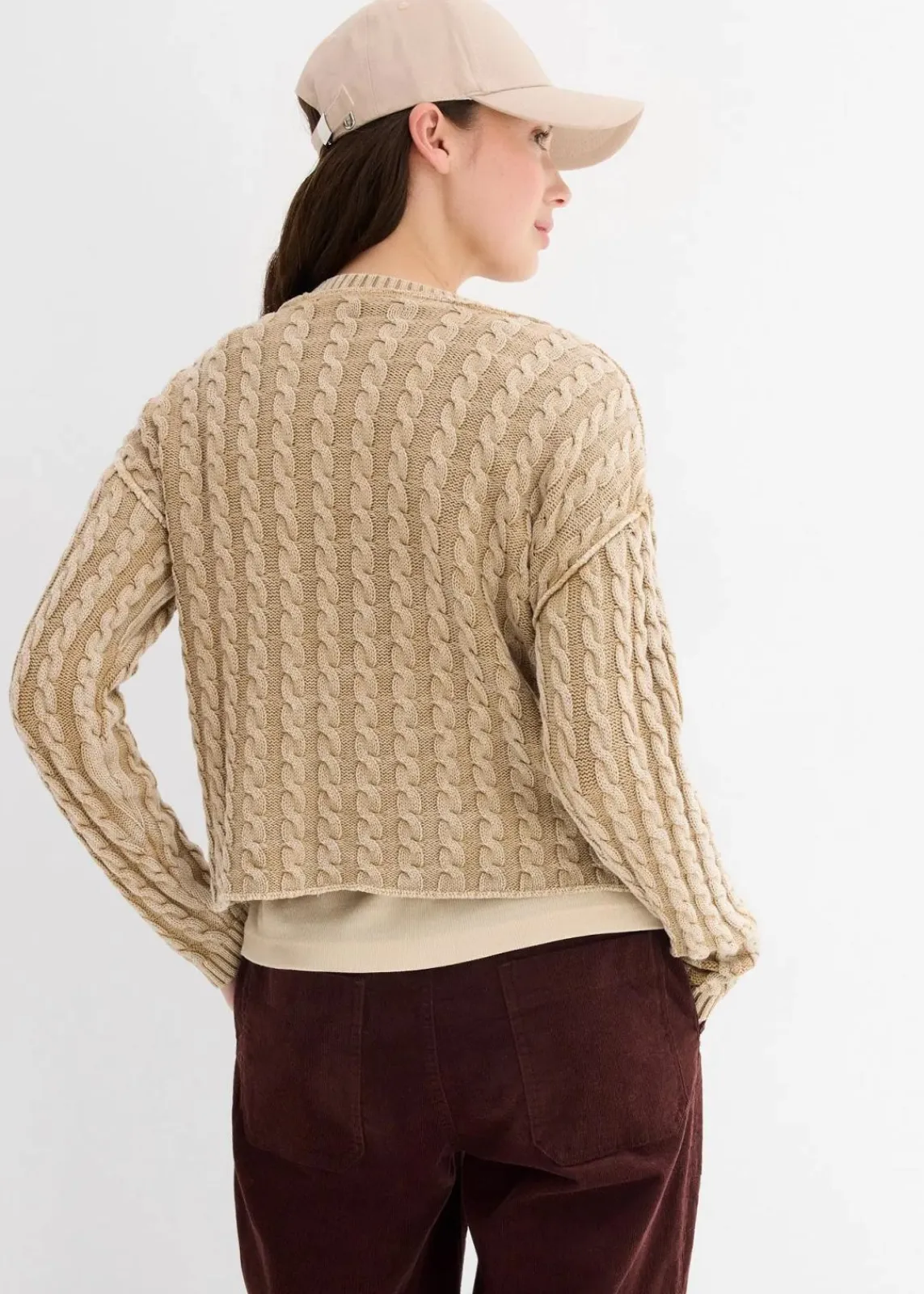 bonprix Strickmode|Pullover & Strickjacken^Oversize-Pullover aus reiner Baumwolle new beige