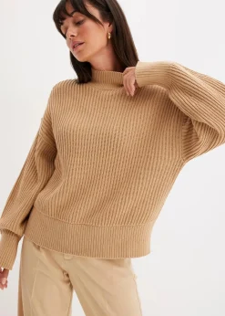 bonprix Bekleidung·Umstandsmode|Bekleidung·Jeans^Oversize-Pullover aus reiner Baumwolle latte macchiato