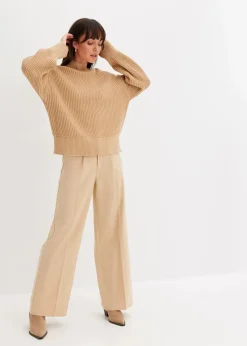bonprix Bekleidung·Umstandsmode|Bekleidung·Jeans^Oversize-Pullover aus reiner Baumwolle latte macchiato
