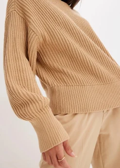 bonprix Bekleidung·Umstandsmode|Bekleidung·Jeans^Oversize-Pullover aus reiner Baumwolle latte macchiato