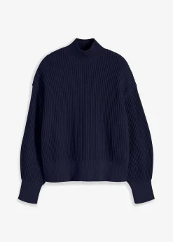 bonprix Bekleidung·Umstandsmode|Bekleidung·Jeans^Oversize-Pullover aus reiner Baumwolle dunkelblau