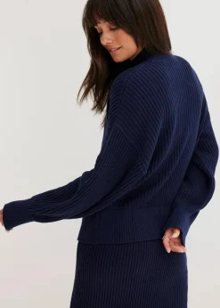 bonprix Bekleidung·Umstandsmode|Bekleidung·Jeans^Oversize-Pullover aus reiner Baumwolle dunkelblau