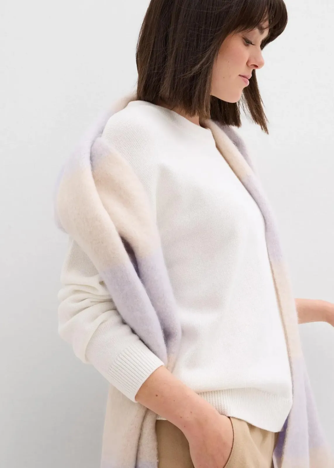 bonprix Bekleidung·Umstandsmode|Strickmode^Oversize-Pullover aus reiner Baumwolle wollweiß