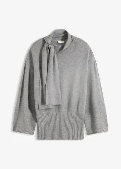 bonprix Bekleidung·Umstandsmode|Bekleidung·Jeans^Oversize-Pullover aus softem Viskose-Mix grau meliert