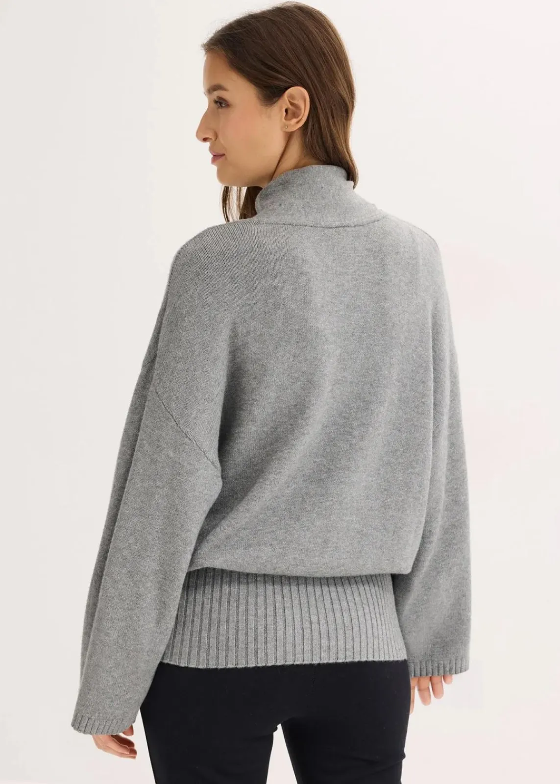 bonprix Bekleidung·Umstandsmode|Bekleidung·Jeans^Oversize-Pullover aus softem Viskose-Mix grau meliert