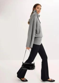 bonprix Bekleidung·Umstandsmode|Bekleidung·Jeans^Oversize-Pullover aus softem Viskose-Mix grau meliert