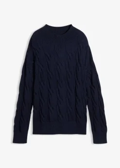 bonprix Bekleidung·Umstandsmode|Strickmode^Oversize-Pullover aus softem Viskose-Mix dunkelblau