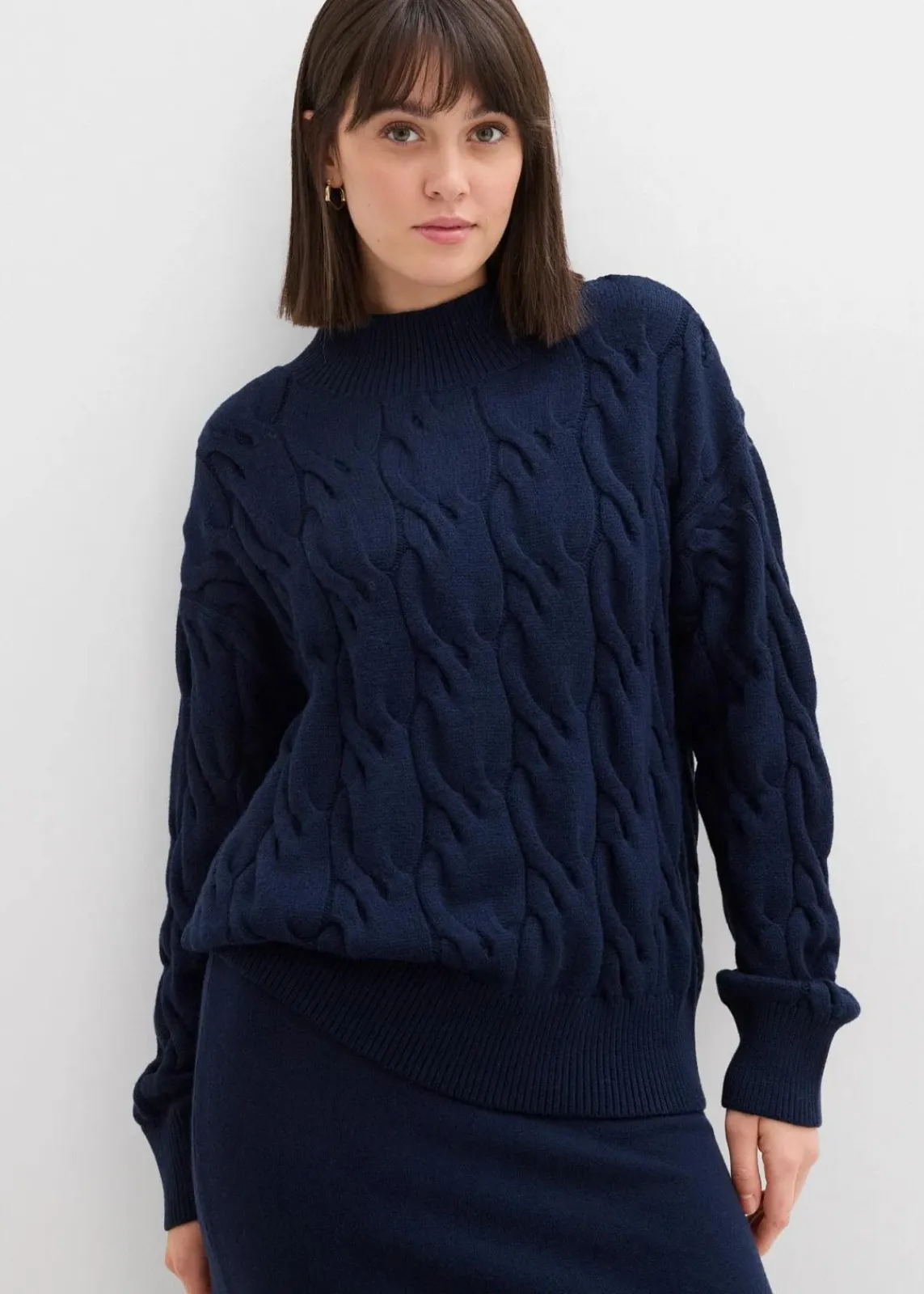 bonprix Bekleidung·Umstandsmode|Strickmode^Oversize-Pullover aus softem Viskose-Mix dunkelblau