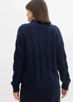 bonprix Bekleidung·Umstandsmode|Strickmode^Oversize-Pullover aus softem Viskose-Mix dunkelblau