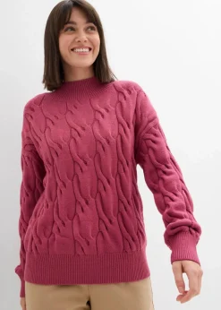 bonprix Bekleidung·Umstandsmode|Strickmode^Oversize-Pullover aus softem Viskose-Mix kirschblütenpink