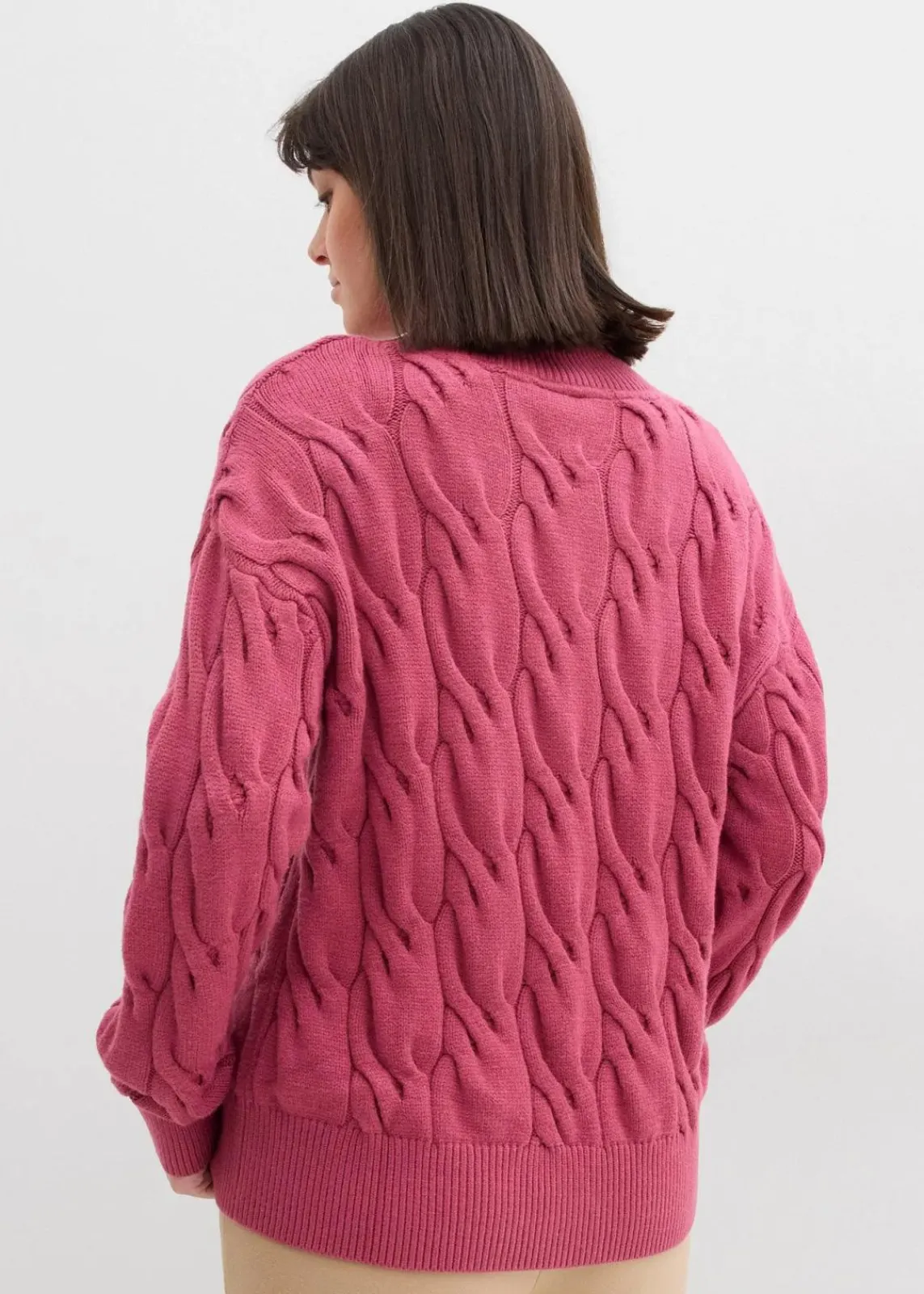 bonprix Bekleidung·Umstandsmode|Strickmode^Oversize-Pullover aus softem Viskose-Mix kirschblütenpink