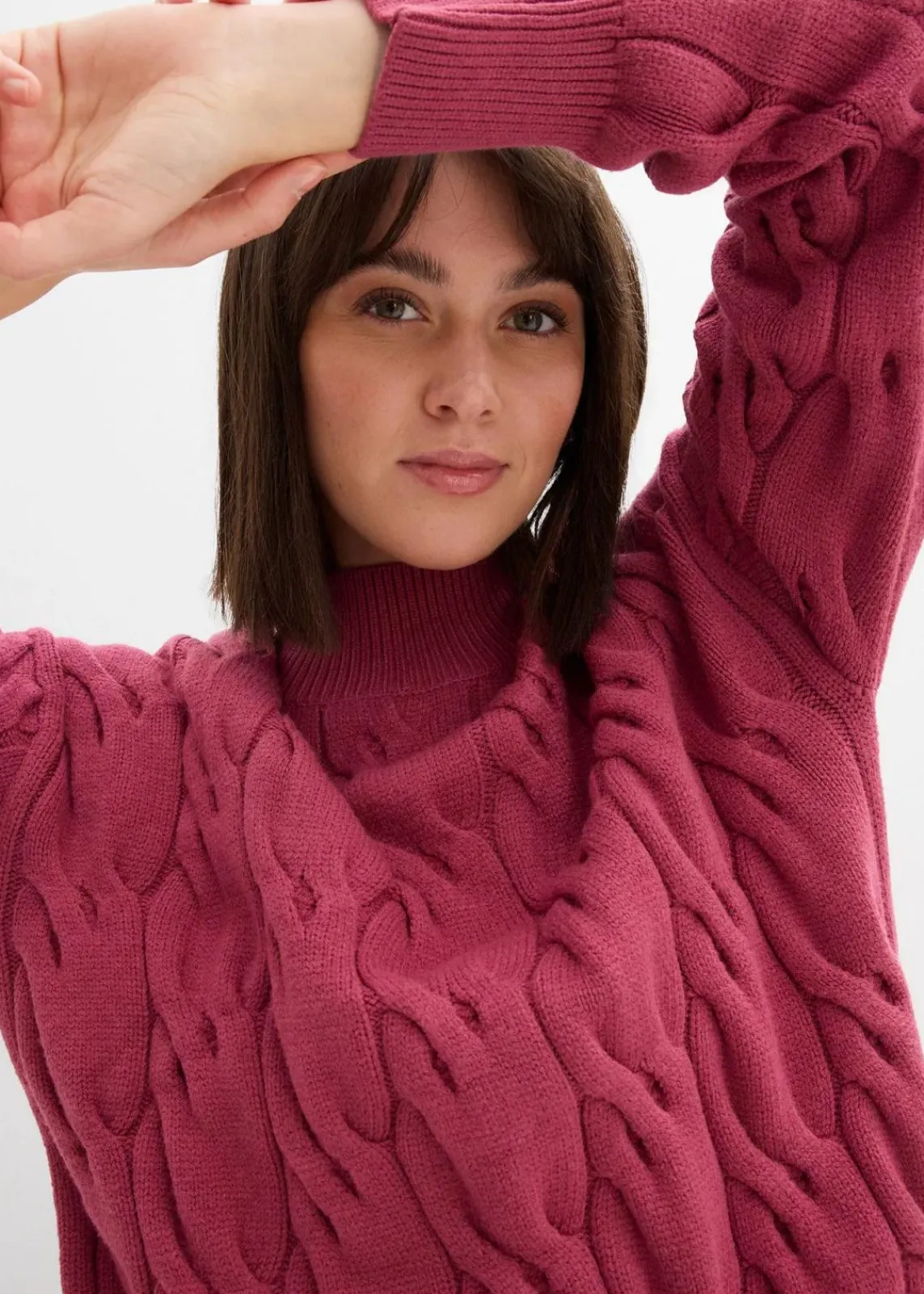 bonprix Bekleidung·Umstandsmode|Strickmode^Oversize-Pullover aus softem Viskose-Mix kirschblütenpink