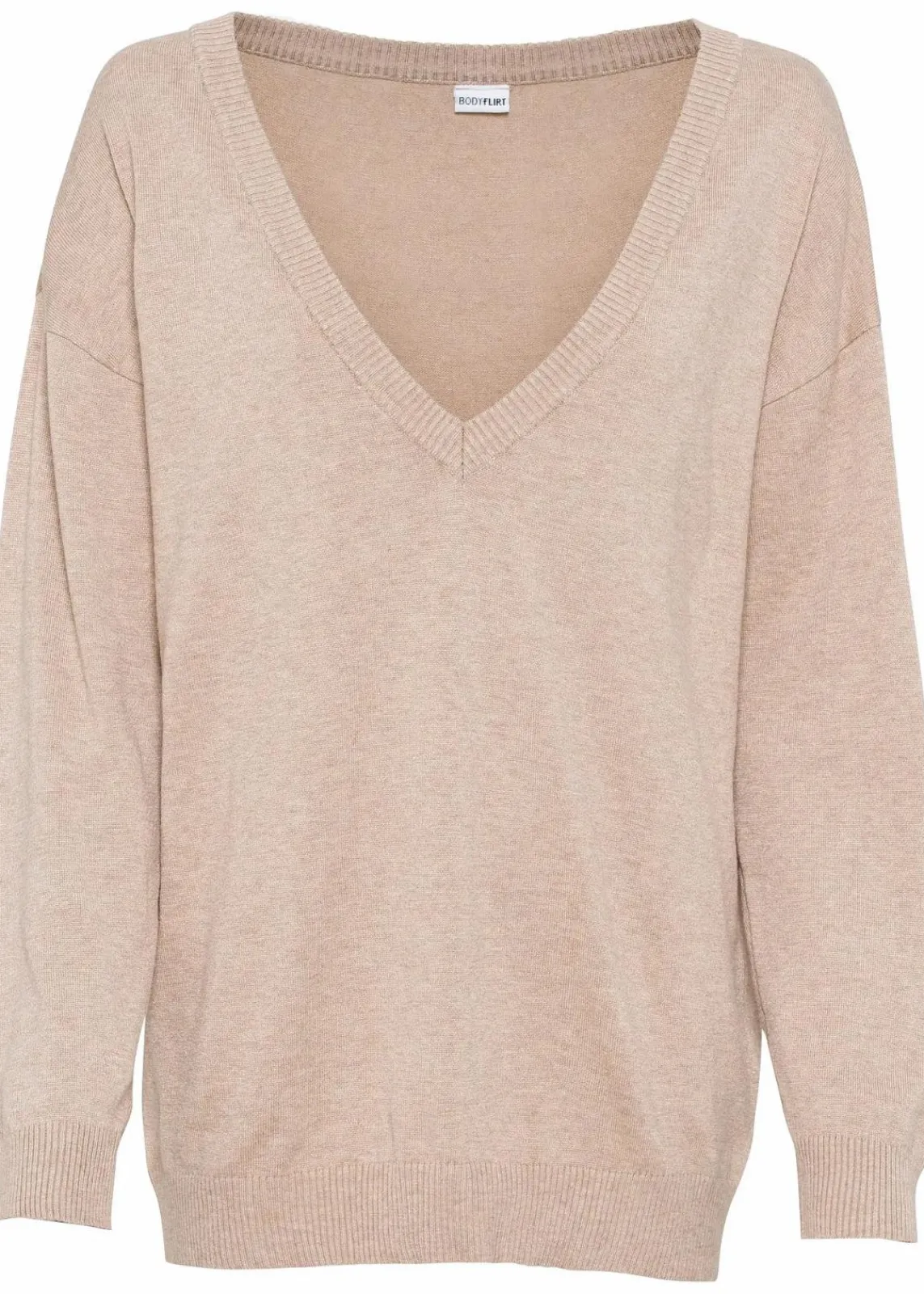 bonprix Bekleidung·Umstandsmode|Strickmode^Oversize-Pullover aus Viskose- mix beige meliert