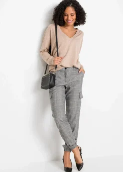 bonprix Bekleidung·Umstandsmode|Strickmode^Oversize-Pullover aus Viskose- mix beige meliert