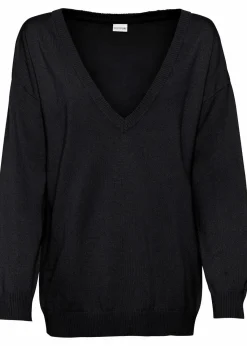 bonprix Bekleidung·Umstandsmode|Strickmode^Oversize-Pullover aus Viskose- mix schwarz