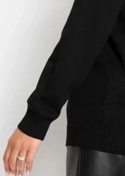 bonprix Bekleidung·Umstandsmode|Strickmode^Oversize-Pullover aus Viskose- mix schwarz