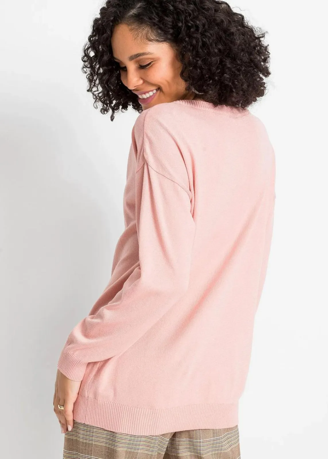 bonprix Pullover & Strickjacken|Bekleidung·Jeans^Oversize-Pullover aus Viskose- mix vintagerosa