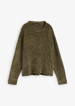 bonprix Bekleidung·Umstandsmode|Bekleidung·Jeans^Oversize-Pullover aus weichem Chenille dunkeloliv
