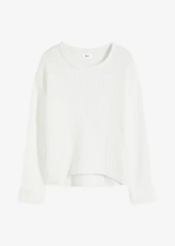 bonprix Bekleidung·Umstandsmode|Bekleidung·Jeans^Oversize-Pullover aus weichem Chenille wollweiß