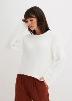 bonprix Bekleidung·Umstandsmode|Bekleidung·Jeans^Oversize-Pullover aus weichem Chenille wollweiß