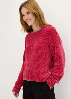 bonprix Strickmode|Nachhaltigere Materialien^Oversize-Pullover aus weichem Chenille beerenrot