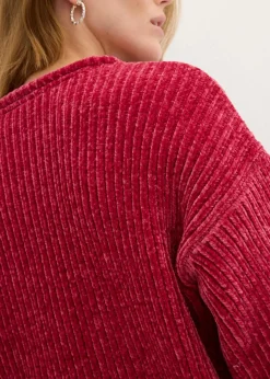 bonprix Strickmode|Nachhaltigere Materialien^Oversize-Pullover aus weichem Chenille beerenrot