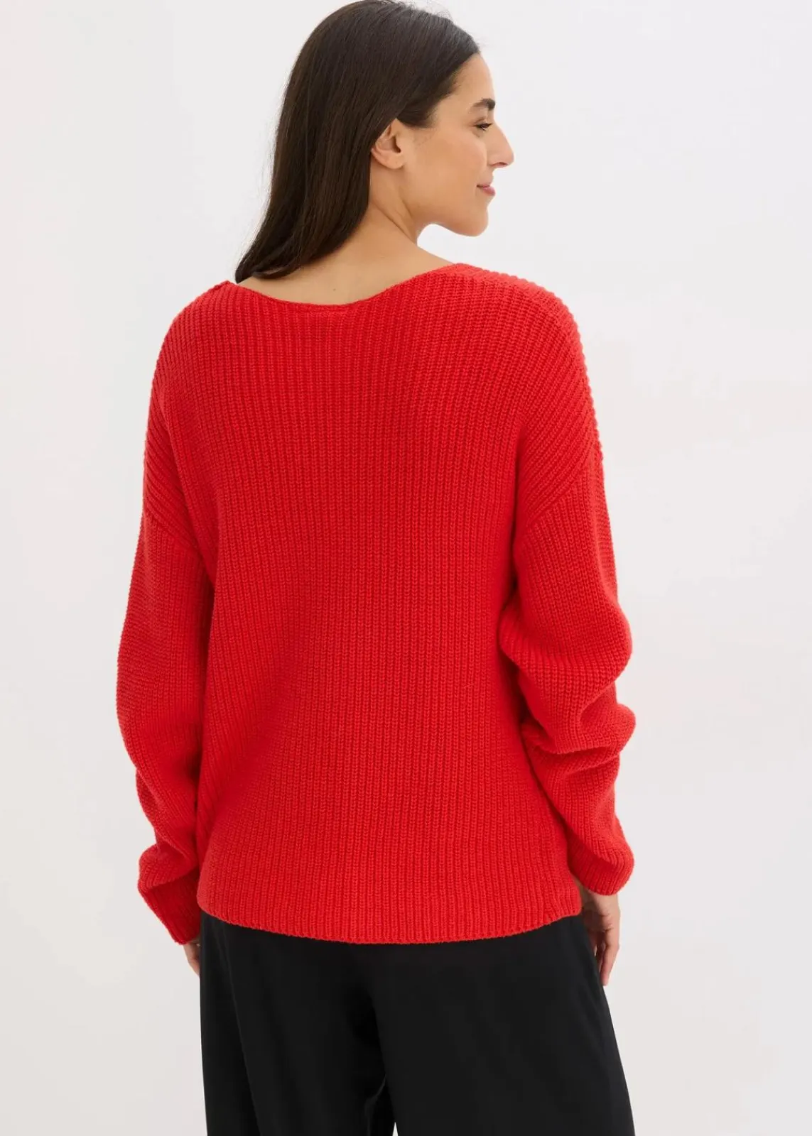 bonprix Bekleidung·Umstandsmode|Strickmode^Oversize-Pullover aus Woll-Mix lavarot