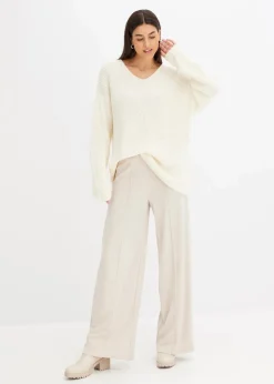 bonprix Bekleidung·Umstandsmode|Strickmode^Oversize-Pullover aus Woll-Mix cremeweiß
