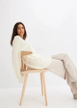 bonprix Bekleidung·Umstandsmode|Strickmode^Oversize-Pullover aus Woll-Mix cremeweiß