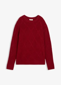 bonprix Bekleidung·Umstandsmode|Pullover & Strickjacken^Oversize-Pullover aus Zopfstrick abendrot