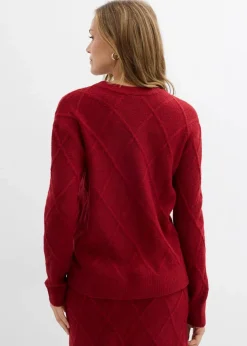 bonprix Bekleidung·Umstandsmode|Pullover & Strickjacken^Oversize-Pullover aus Zopfstrick abendrot