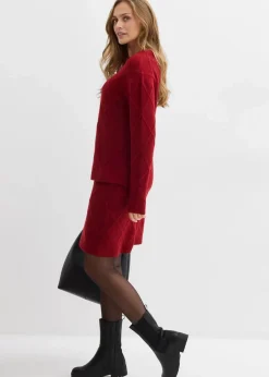 bonprix Bekleidung·Umstandsmode|Pullover & Strickjacken^Oversize-Pullover aus Zopfstrick abendrot