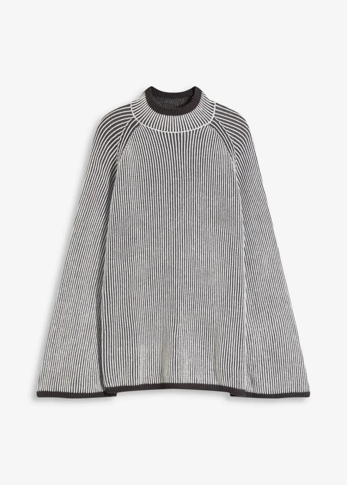 bonprix Bekleidung·Umstandsmode|Strickmode^Oversize-Pullover mit Stehkragen schiefergrau meliert