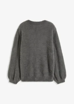 bonprix Bekleidung·Umstandsmode|Bekleidung·Jeans^Oversize-Pullover mit tiefem Rückenausschnitt rauchgrau