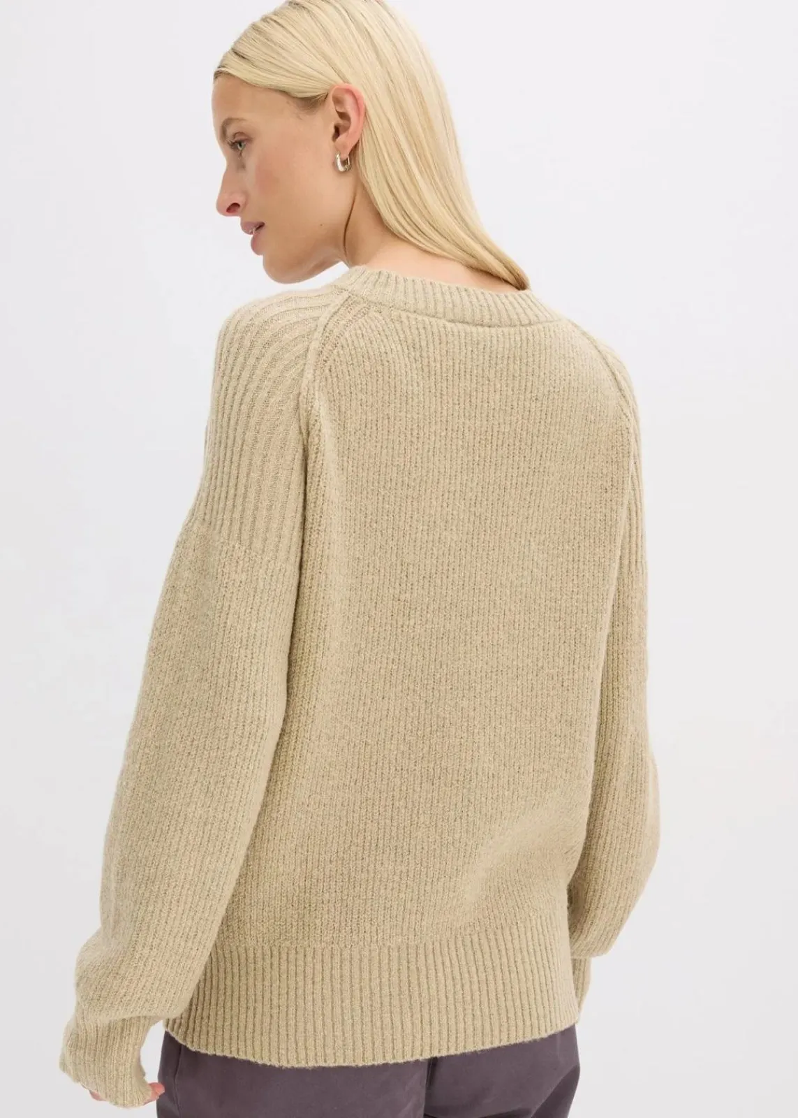 bonprix Bekleidung·Umstandsmode|Strickmode^Oversize-Pullover mit V-Ausschnitt mattschilf