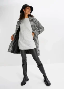 bonprix Bekleidung·Umstandsmode|Bekleidung·Jeans^Oversize-Pullover mit Zopfmuster hellgrau meliert