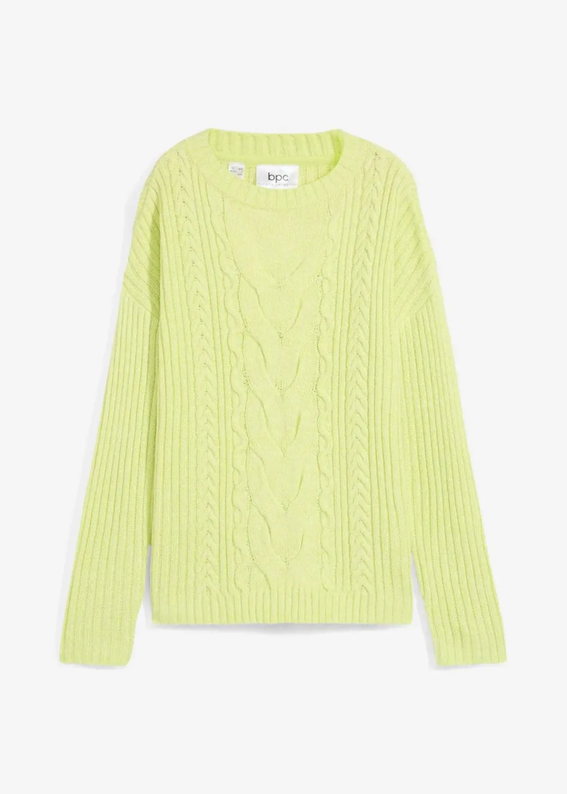 bonprix Bekleidung·Umstandsmode|Strickmode^Oversize-Pullover mit Zopfmuster mintgrün meliert