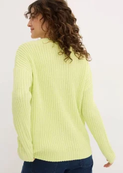 bonprix Bekleidung·Umstandsmode|Strickmode^Oversize-Pullover mit Zopfmuster mintgrün meliert