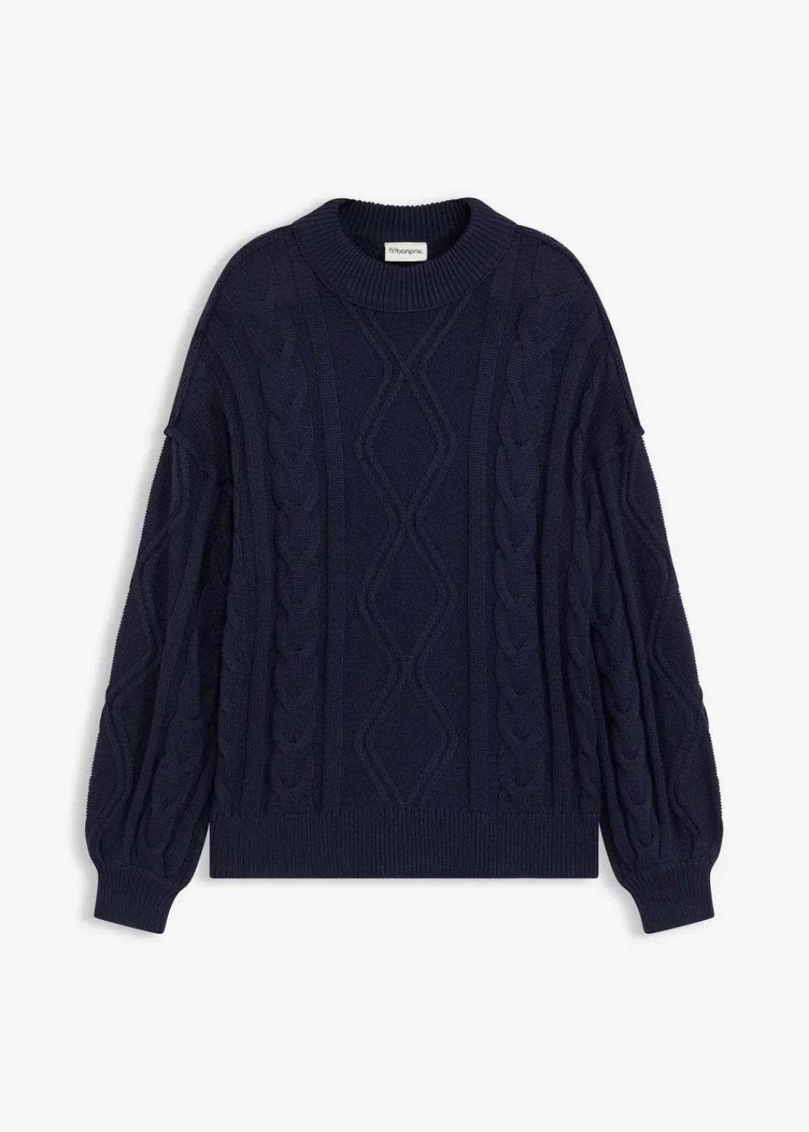 bonprix Pullover & Strickjacken|Strickmode^Oversize-Pullover mit Zopfmuster tintenblau