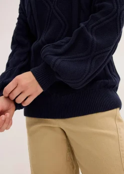 bonprix Pullover & Strickjacken|Strickmode^Oversize-Pullover mit Zopfmuster tintenblau