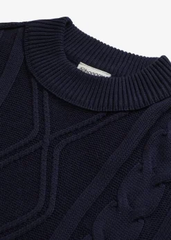 bonprix Pullover & Strickjacken|Strickmode^Oversize-Pullover mit Zopfmuster tintenblau